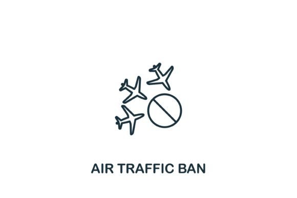 Air Traffic Ban Icon: A Graphic Design Asset for Stronger Editorial Impact