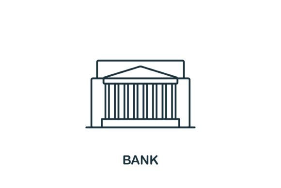 Bank Icon: A Simple Graphic for Commercial Design Projects