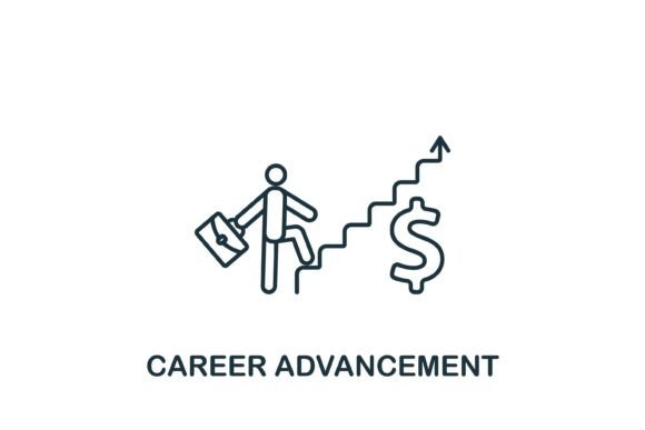 Career Advancement Icon: A Polished Graphic Design Asset for Content Creators