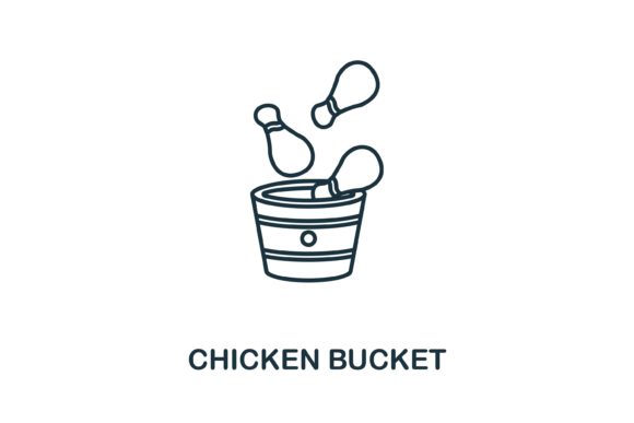 Chicken Bucket Icon for Graphics and Icons