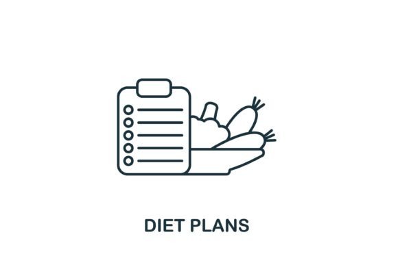 Diet Plans Icon: A Modern Graphic Design Asset for Small Business Branding