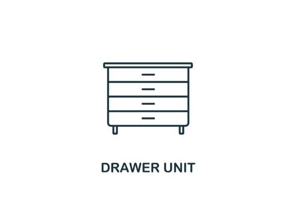 Drawer Unit Icon: A Practical Graphic Design Asset for Digital Sellers