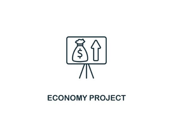 Economy Project Icon: A Versatile Graphic Design Asset for Modern Branding