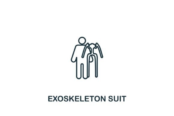 Exoskeleton Suit Icon: A Modern Graphic Design Asset for Branding and Marketing