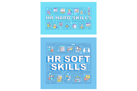 HR Skills Word Concepts Banner Set: Graphics for Branding and Marketing