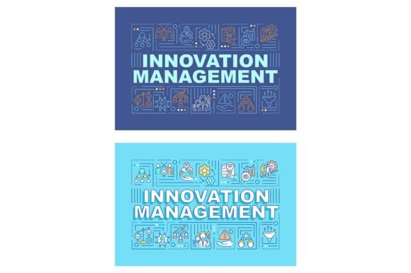 Innovation Management Word Banner Set: Graphics for Creative Projects