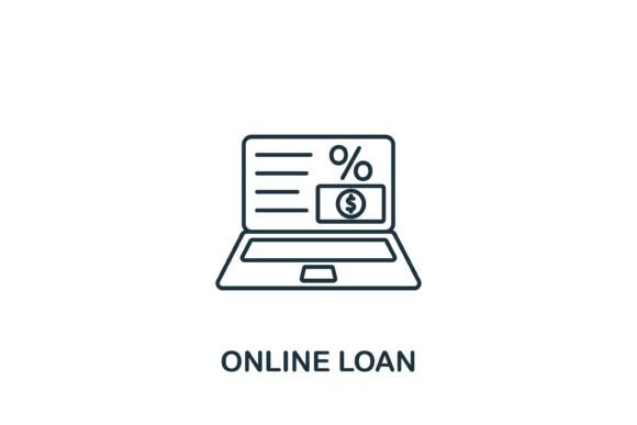 Online Loan Icon: A Versatile Graphic Design Asset for Handmade Creations