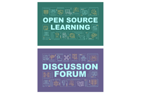 Open Source Learning Word Concept Banner: Graphic Templates for Modern Design