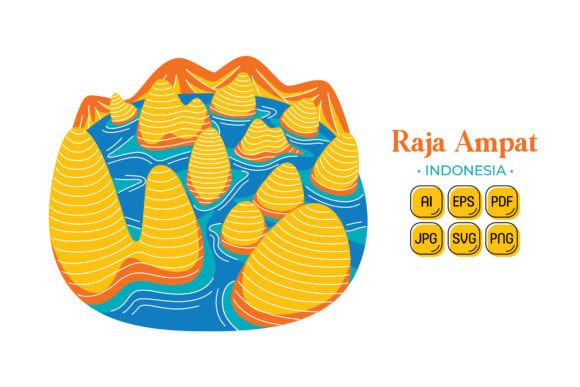 Raja Ampat Vector Illustration Graphics