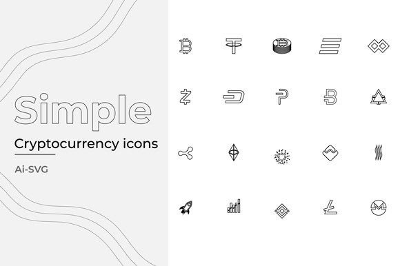 Simple Cryptocurrency Icons Pack-3: A Solid Graphic Design Asset for Digital Sellers