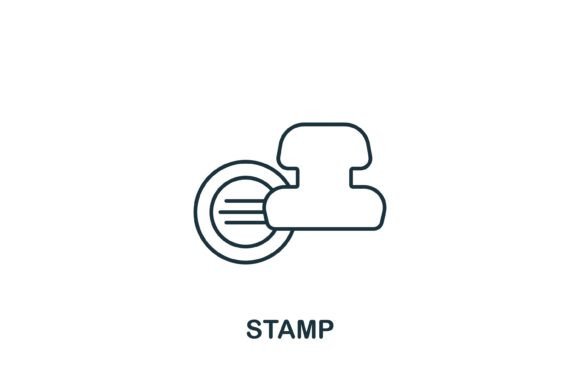 Stamp Icon: A Simple Graphic Design Asset for Commercial Use