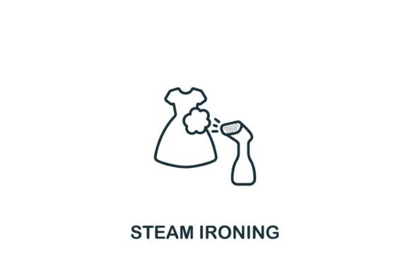 Steam Ironing Icon: A Versatile Design for Real Embroidery Projects