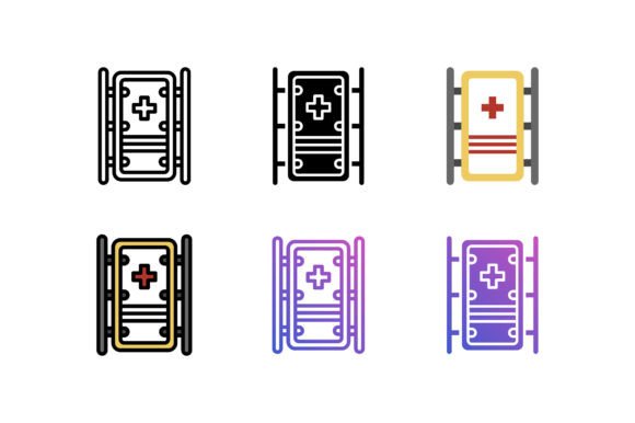 Stretcher Rescue Icon: A Versatile Graphic Design Asset for Modern Branding