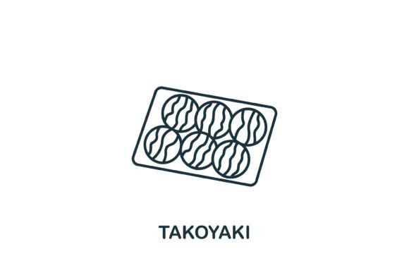 Takoyaki Icon: A Simple Fastfood Symbol for Creative Embroidery Projects