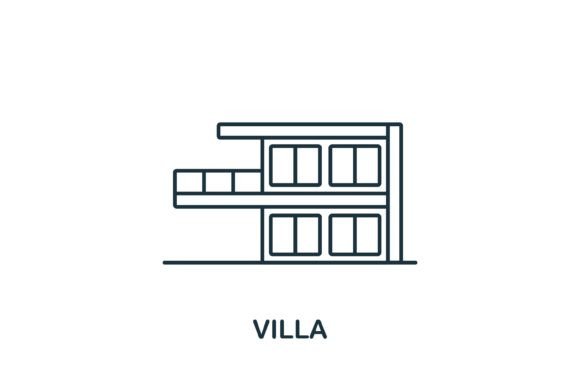 Villa Icon: A Modern Graphic Design Asset for Content Publishing