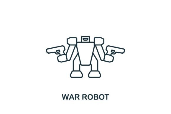 War Robot Icon: A Versatile Graphic Design Asset for Crafters and Handmade Businesses